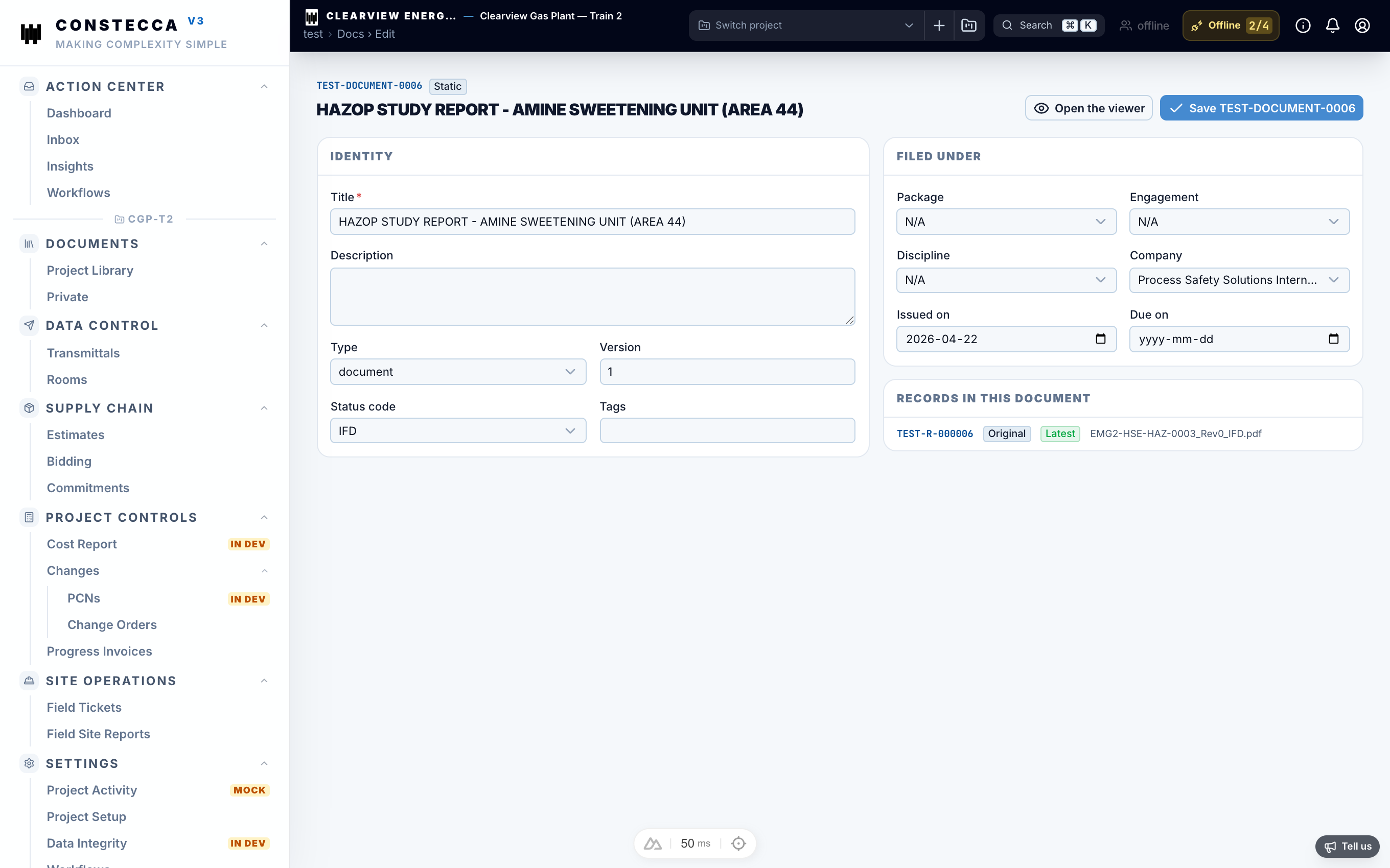Editing all fields on a document from the viewer modal