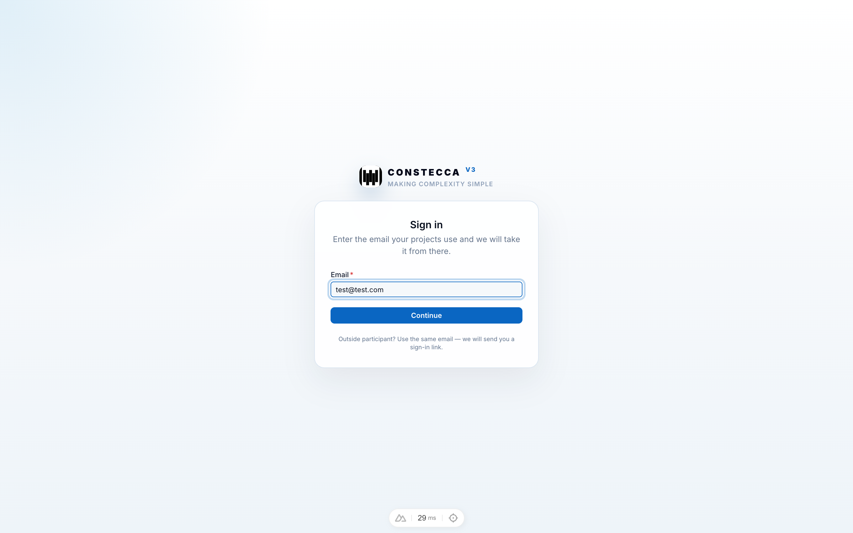 Sign-in step 1: Enter your email address and click Continue