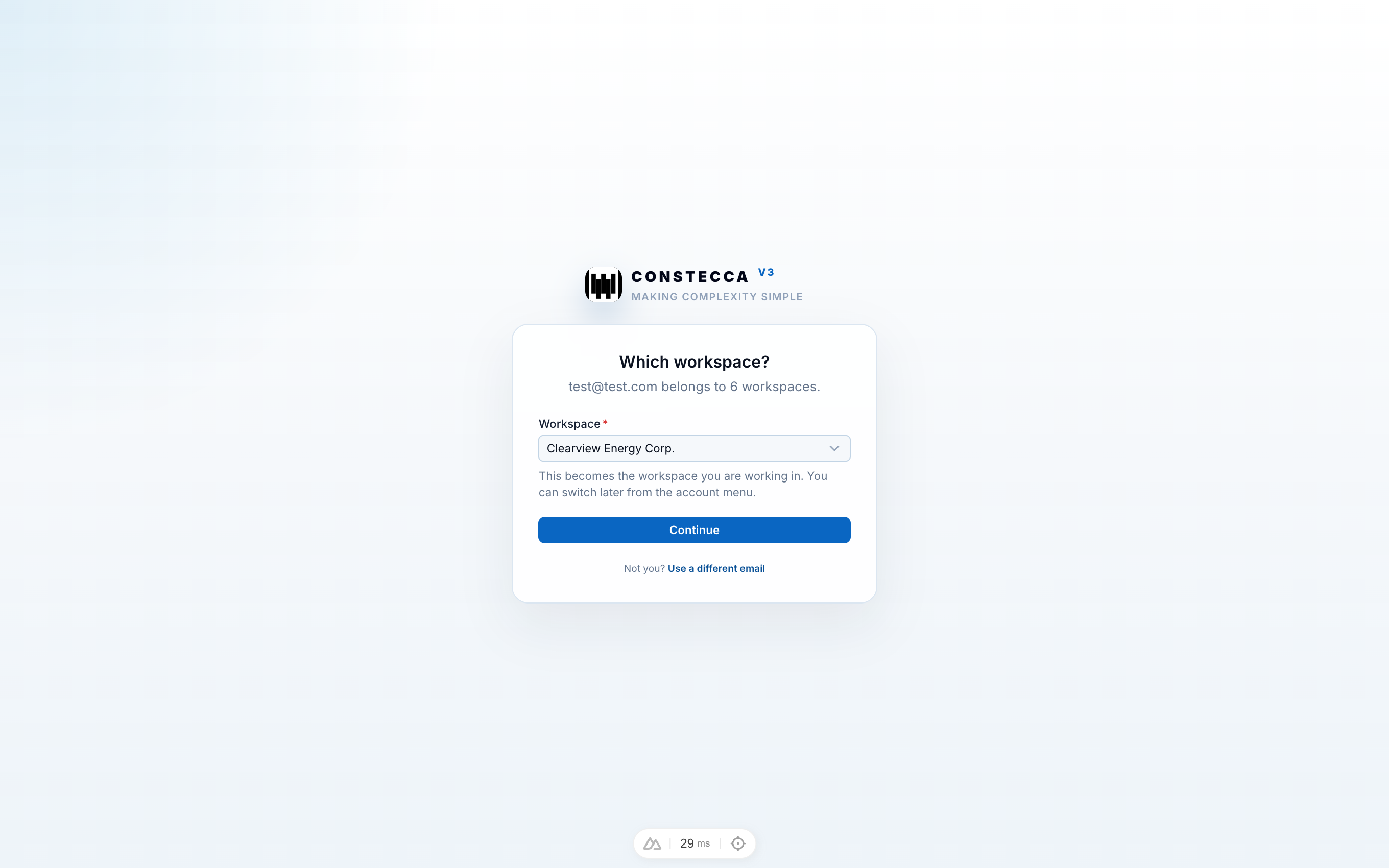Sign-in step 2: Select your workspace
